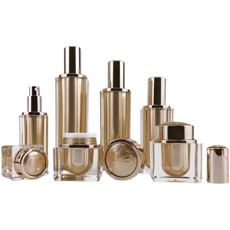 Luxury Skincare Packaging - 고급 아크릴 골드 크림 화장품 항아리