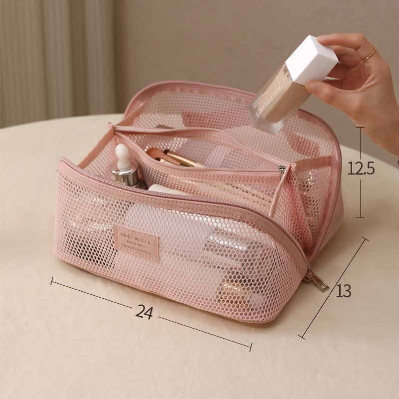 Luxury Skincare Items - 가벼운 고급 메쉬 여행용 메이크업 가방