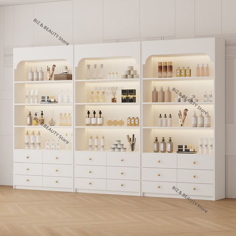 크림 스타일 뷰티 살롱 진열장 맞춤형 고급 화장품 보관 - Luxury Skincare Shop 리뷰 및 가격