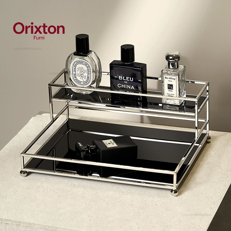 라이트 럭셔리 블랙 데스크탑 메탈 오거나이저 향수 진열 - Luxury Skincare Tools 리뷰 및 가격
