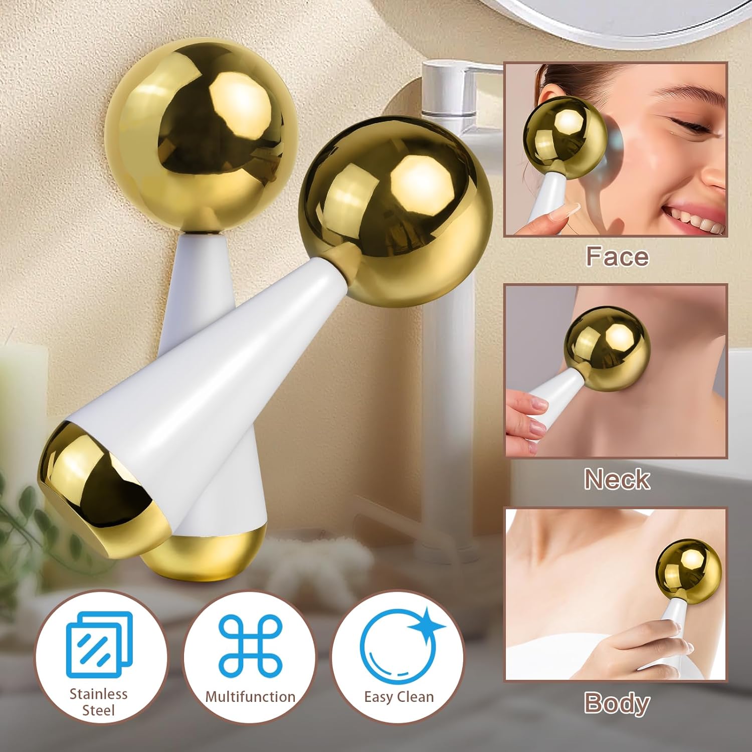 얼굴 눈을 위한 아이스 글로브 스틸 핫 & 크라이오 스 - Luxury Skincare Tools 리뷰 및 가격