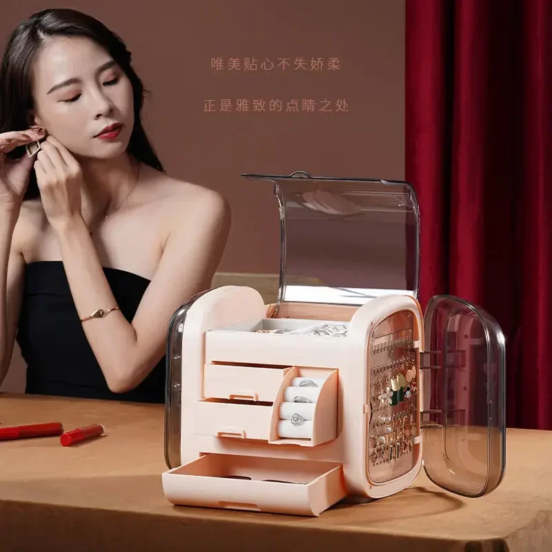 고급 LED 화장품 케이스 (HD 거울 포함) - 대형 - Luxury Skincare Makeup 리뷰 및 가격