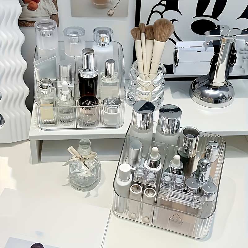 라이트 럭셔리 세로 스트라이프 데스크탑 메이크업 수납함 - Luxury Skincare Items 리뷰 및 가격