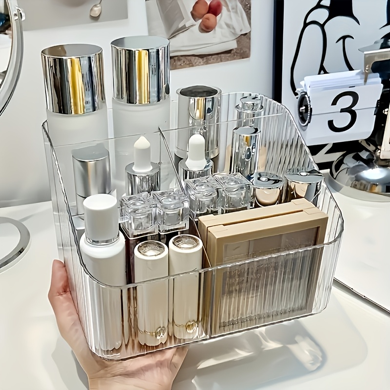 라이트 럭셔리 세로 스트라이프 데스크탑 메이크업 수납함 - Luxury Skincare Items 리뷰 및 가격